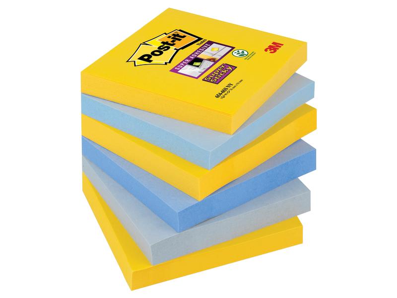 Post-it Fiche de bloc-notes Post-it New York 6 blocs, 4 couleurs, 76 x 76 mm