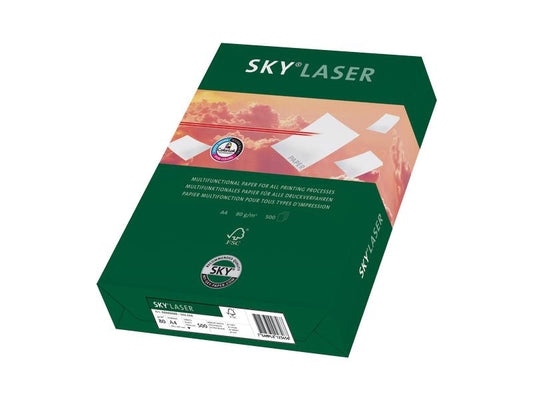 Sky Papier pour photocopie Laser A4, Blanc, 80 g/m², 500 Feuille