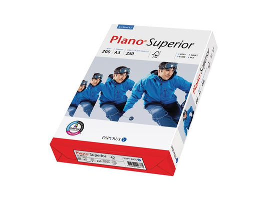 Plano Papier pour photocopie Superior A3, Extra-blanc, 200 g/m², 250 Feuille