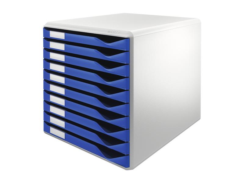 Leitz Boîte à tiroirs Kit de formulaires 10 tiroirs, bleu