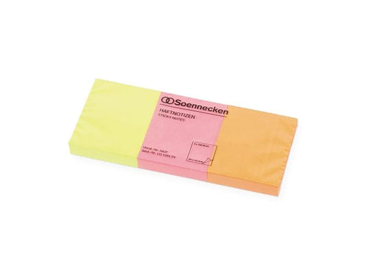 Soennecken Fiche de bloc-notes 5 x 4 cm, 3 x 100 feuilles, multicolore