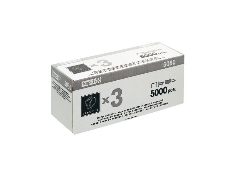 Rapid Agrafe Cassette 5080E, 3 x 5000 pièces