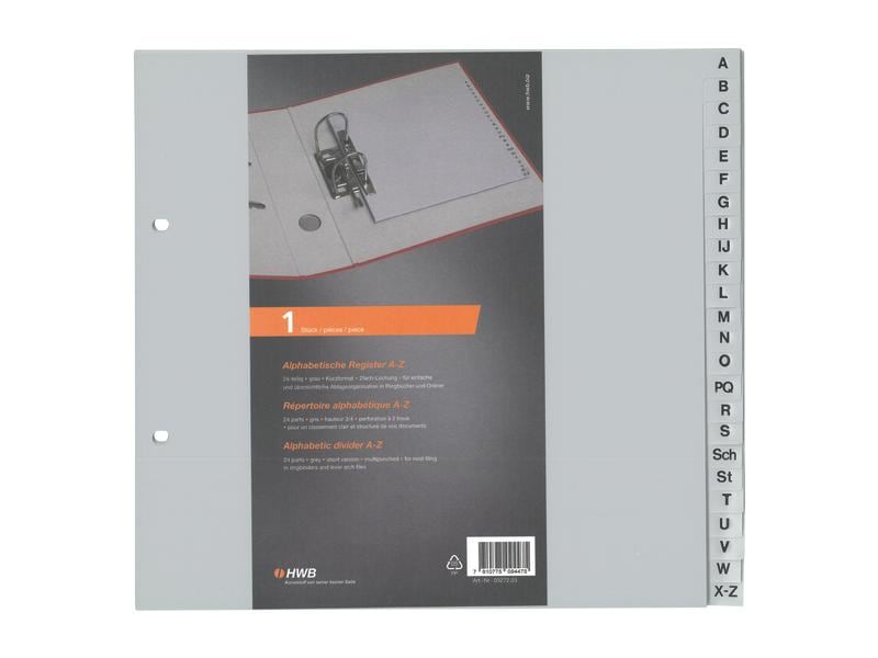 HWB Registre A4, A-Z