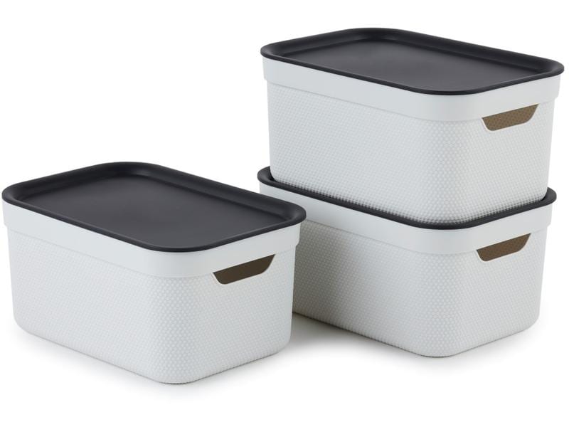 Rotho Boîte de rangement A5 Jive 3 pièces, Blanc