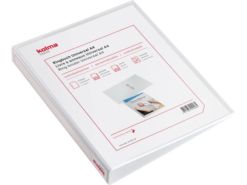 Kolma Classeur à anneaux Vario light Ø 4.3 cm, Blanc