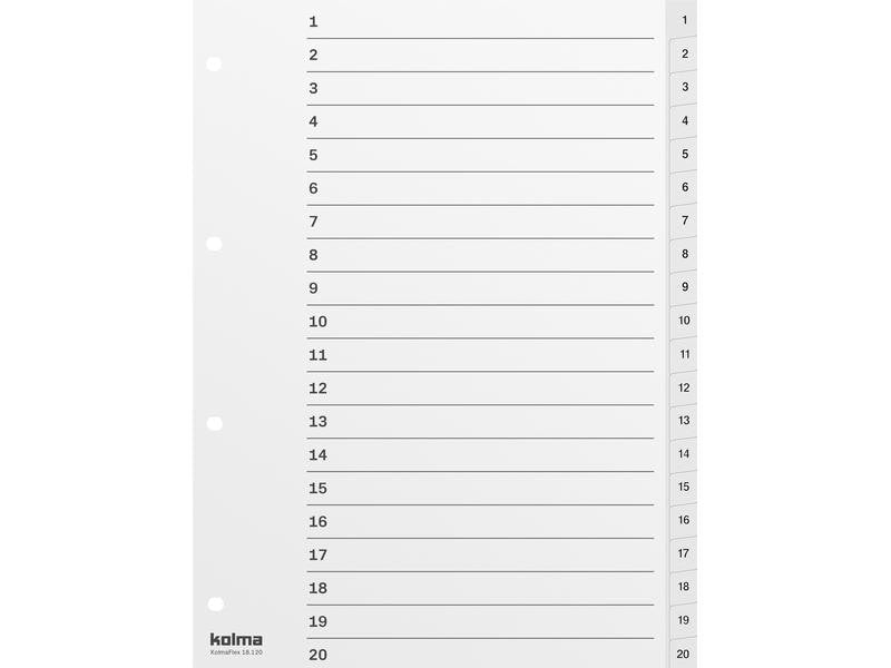 Kolma Registre A4 Haute, PP 1-20