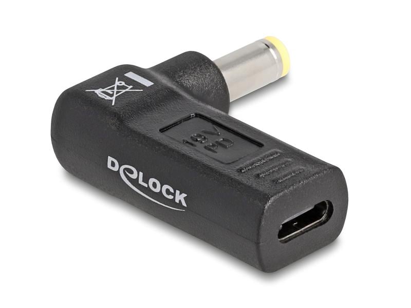 Delock Adaptateur USB-C vers 5.5 x 2.5 mm angulé à 90°