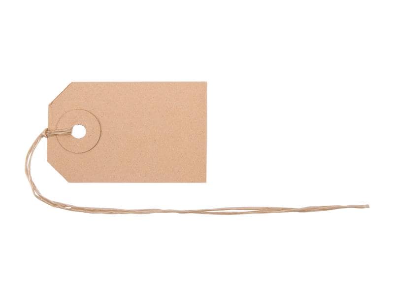 Biella Étiquette de prix 3.5 x 5.5 cm, Brun 50 pièces