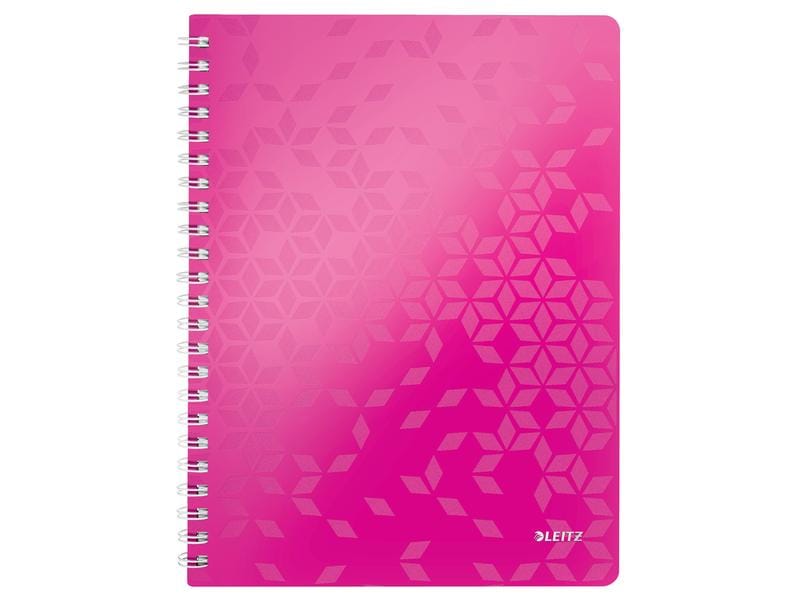Leitz Carnet de notes Wow College A4, À carreaux, Rose