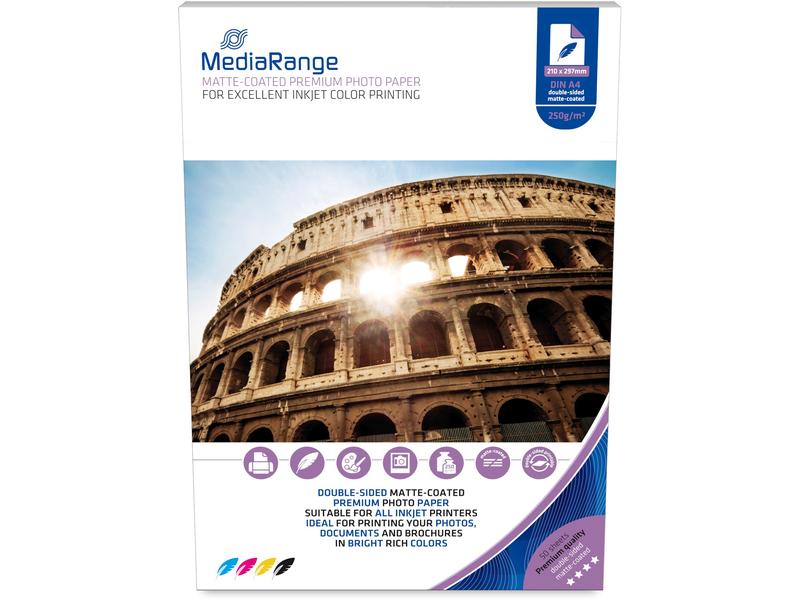 MediaRange Papier photo A4 250 g/m² 50 Pièce/s