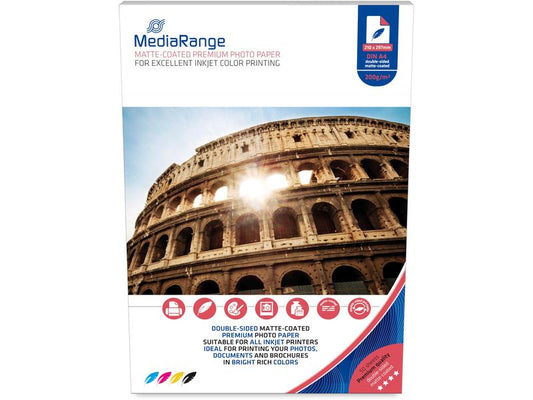 MediaRange Papier photo A4 200 g/m² 50 Pièce/s