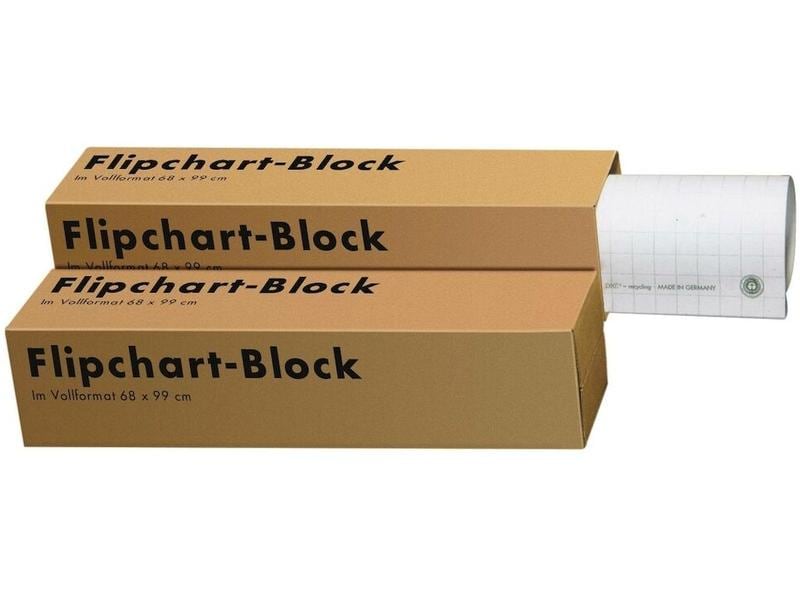 Landré Tableau à feuilles Bloc 65 x 98 cm, quadrillé, blanc, 5 pièces