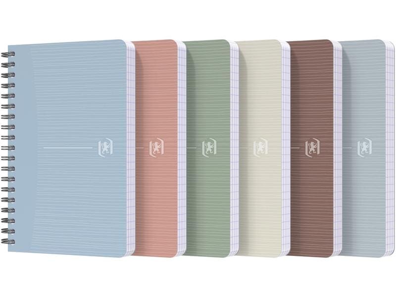 Oxford Carnet de notes Cahier à spirales quadrillé, assorti