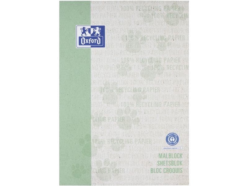 Oxford Bloc-notes Bloc à dessin A4, vierge, vert foncé