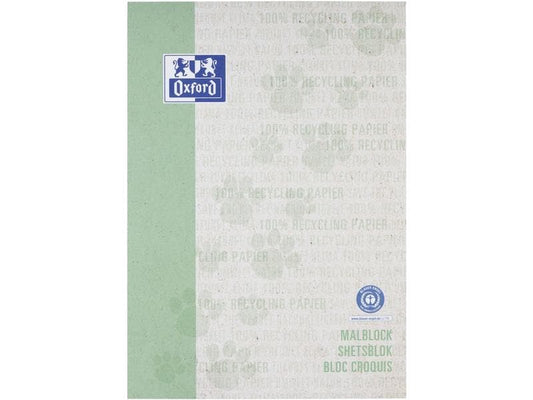 Oxford Bloc-notes Bloc à dessin A4, vierge, vert foncé