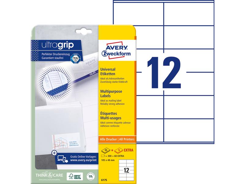 Avery Zweckform Étiquettes universelles 6175 105 x 48 mm, 30 feuille