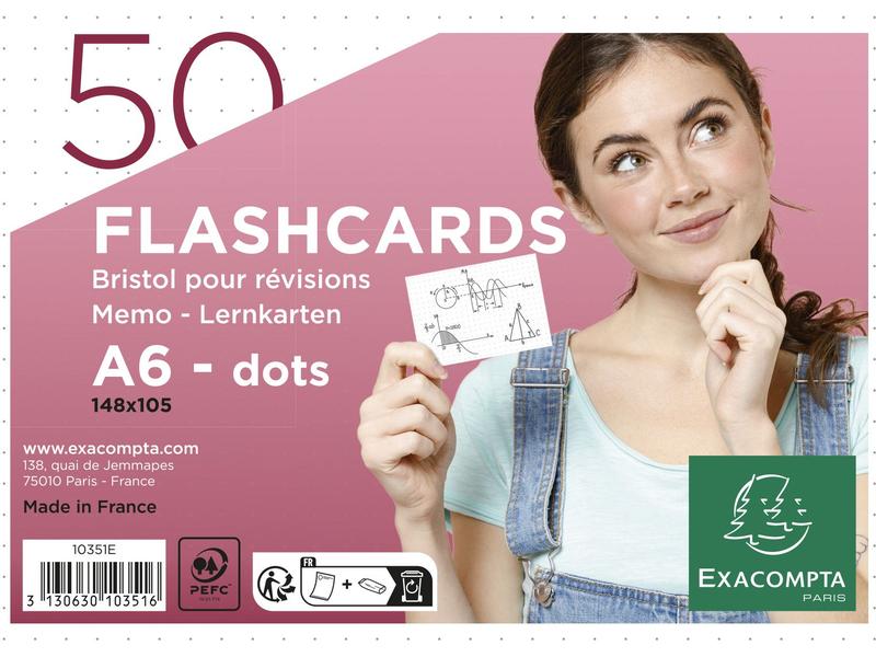 Exacompta Fiches Pois, blanc