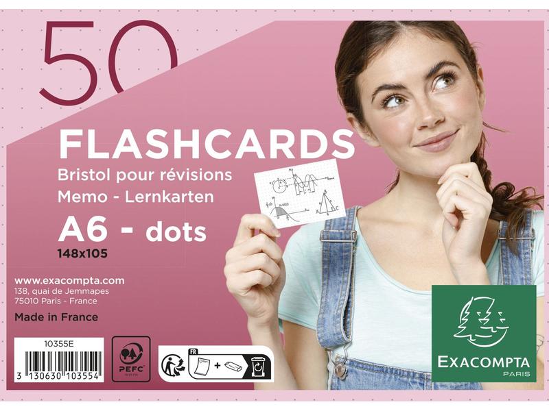 Exacompta Fiches Pois, Rosa