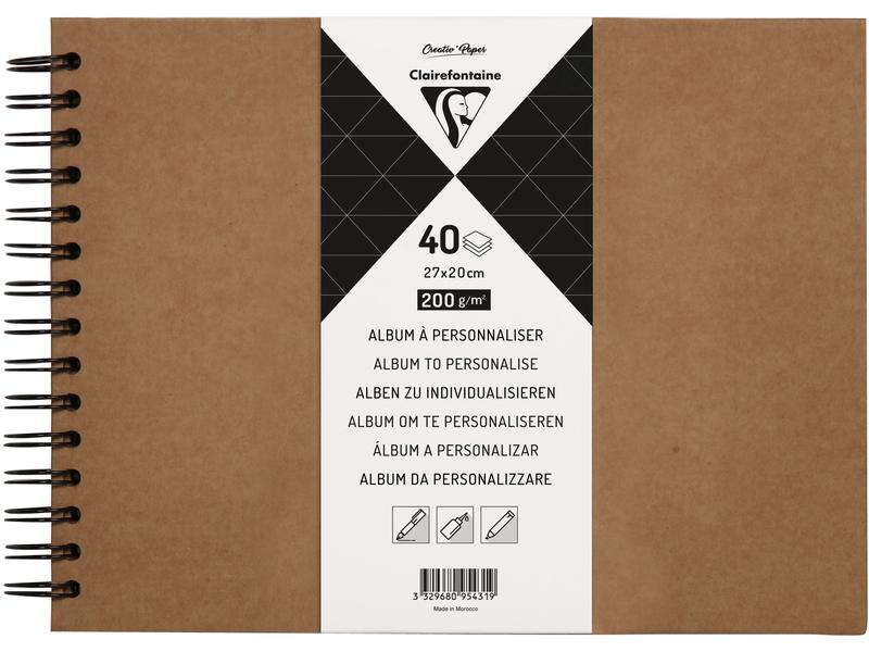 Clairefontaine Album photo DIY 27 x 20 cm, Vierge, Brun