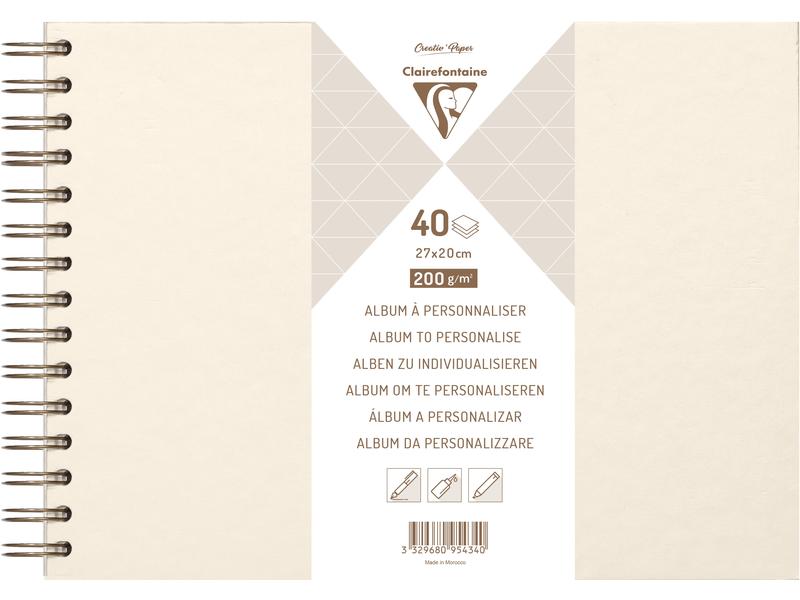 Clairefontaine Album photo DIY 27 x 20 cm, Vierge, Ivoire