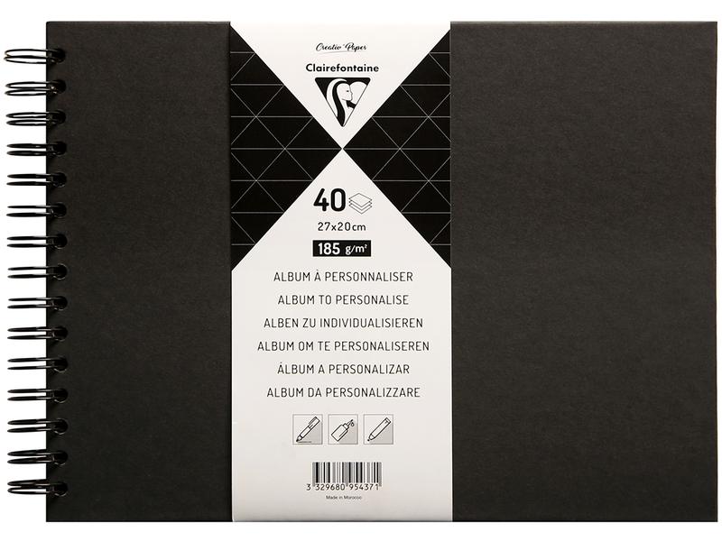 Clairefontaine Bloc-notes DIY 27 x 20 cm, Vierge, Noir