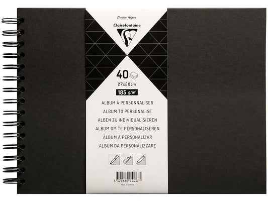 Clairefontaine Bloc-notes DIY 27 x 20 cm, Vierge, Noir