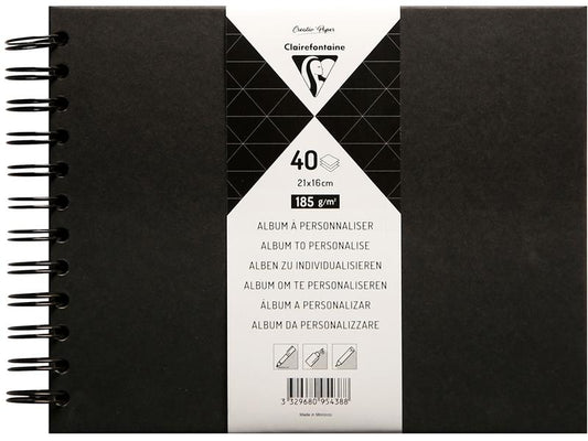 Clairefontaine Bloc-notes DIY 21 x 16 cm, Vierge, Noir
