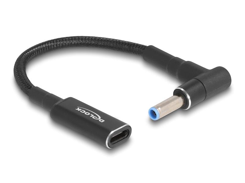 Delock Câble de chargement USB-C à HP 4.5 x 3 mm angulé à 90°, 15 cm