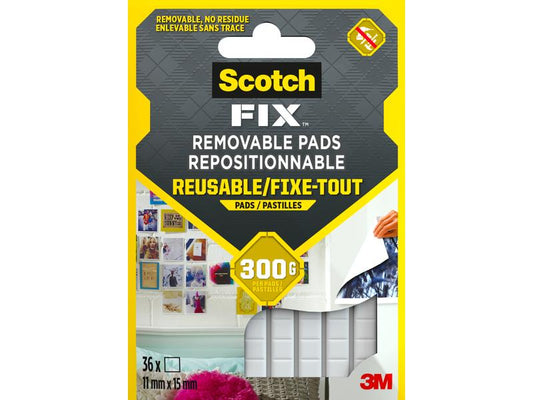 Scotch Tampons adhésifs Scotch-Fix, 11 mm x 15 mm, Blanc