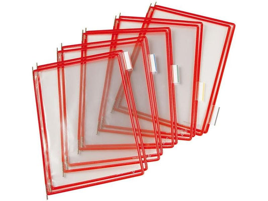 Tarifold Porte-documents Pochettes transparentes T-Display Rouge 10 pièces