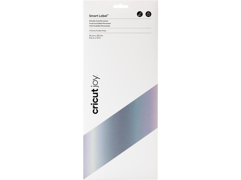 Cricut Film de vinyle Joy 14 x 33 cm, 4 feuilles, Argenté