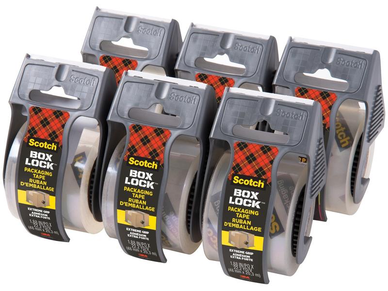 Scotch Ruban d'emballage Box Lock 48 mm x 20.3 m, 6 rouleaux