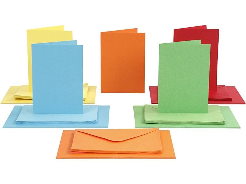 Creativ Company Carte vierge et enveloppe 10.5 x 15 cm, 50 pièces, multicolore