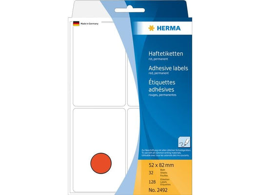 HERMA Étiquettes multi-usage 2492 52 x 82 mm, 32 feuilles