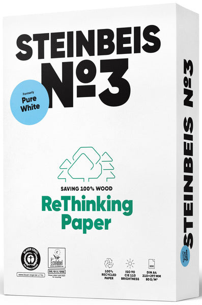 Papier A4 STEINBEIS à copier No.3  A4 88334290 80g, recycling 2 500 feuilles