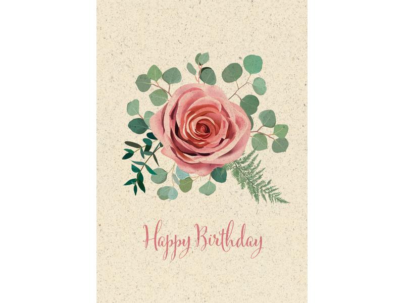 Natur Verlag Carte de félicitations Rose 17.5 x 12.2 cm