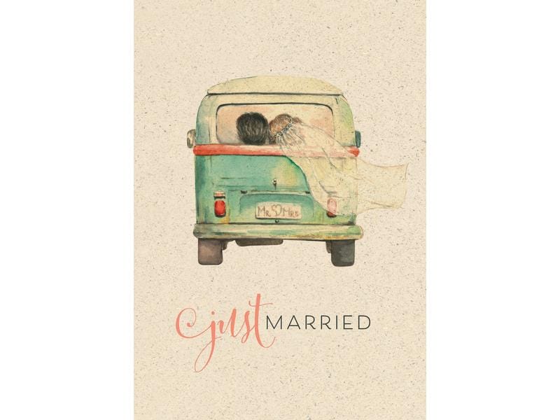 Natur Verlag Faire-part de mariage Just Married 12.2 x 17.5 cm