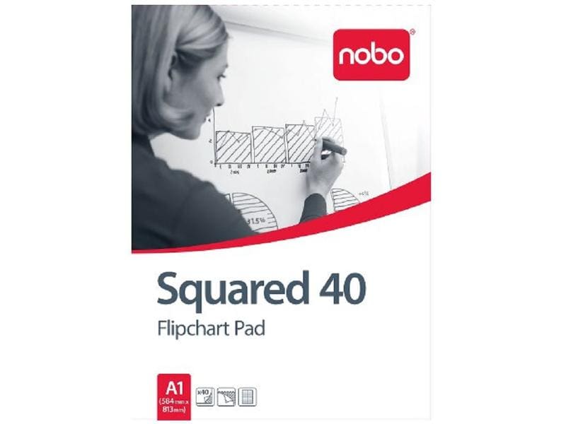 Nobo Tableau à feuilles Bloc 40 feuilles, quadrillé, 58 x 81 cm Blanc 1 Pièce/s