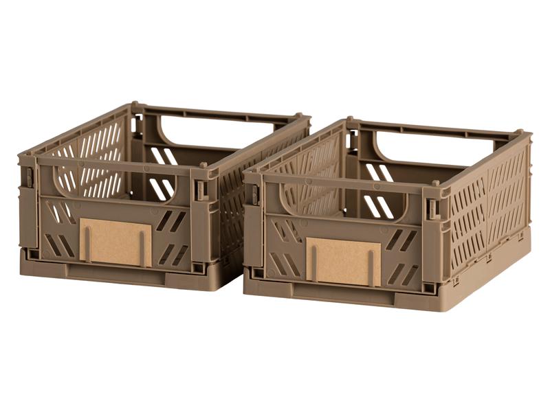 Schou Boîte pliante 17 x 12.5 x 7 cm, 2 pièces, Brun