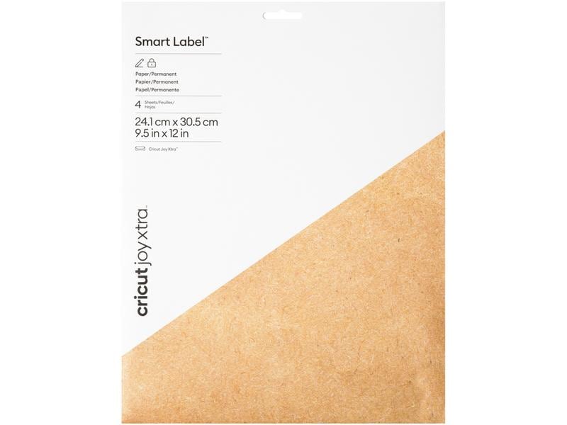 Cricut Papier autocollant Joy Xtra Kraft 24 x 30cm, 4 arcs, Marron