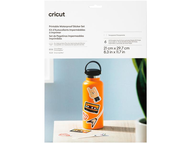 Cricut Papier autocollant Joy Xtra A4, 6 feuilles, Transparent