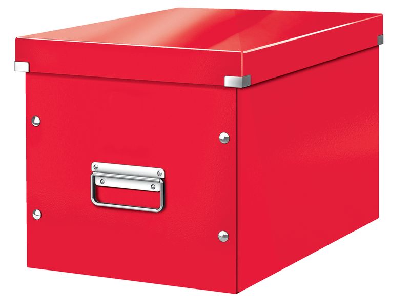 Leitz Boîte d’archivage WOW Cube L, rouge métallique