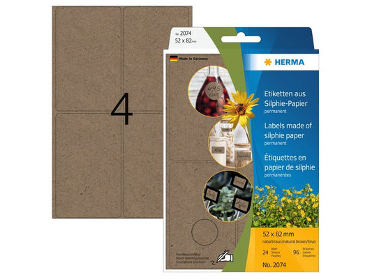 HERMA Étiquettes multi-usage Silphie 52 x 82 mm, 24 feuilles