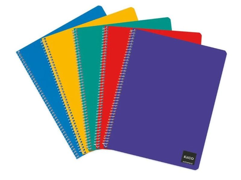 ELCO Bloc-notes 7.4 x 11.1 cm, À carreaux, Bleu/Jaune/Vert/Rouge/Violet