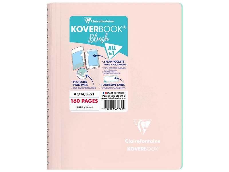 Clairefontaine Bloc-notes Blush A5, ligné, rose