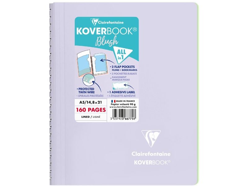 Clairefontaine Bloc-notes Blush A5, ligné, violet