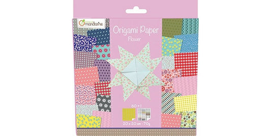 Avenue Mandarine Feuilles origami Fleurs en origami 60 feuilles, 20 x 20 cm