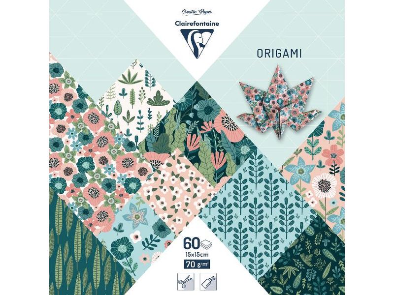 Clairefontaine Papier de bricolage Papier origami Herbier, 60 feuilles