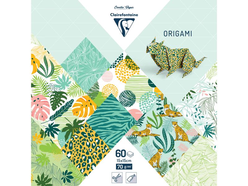 Clairefontaine Papier de bricolage Papier origami Exotique, 60 feuilles