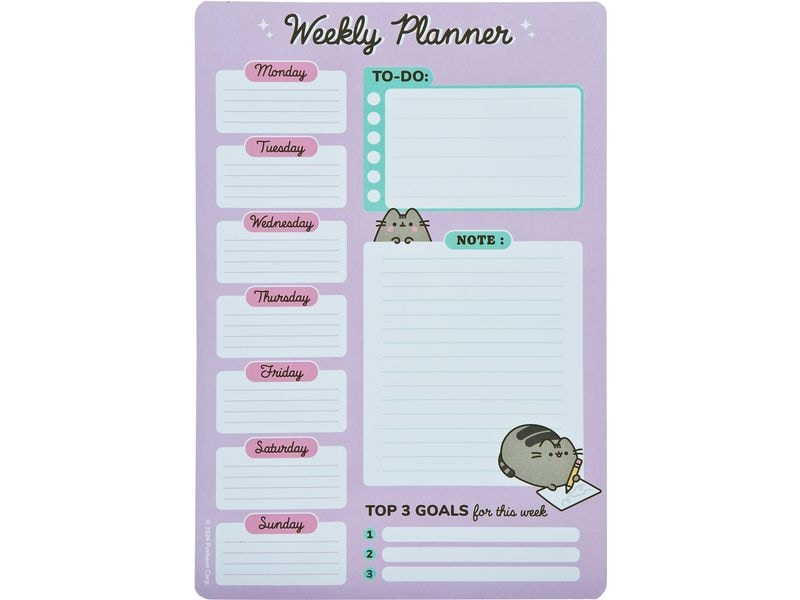 Undercover Agendas bloc-notes hebdomadaires Pusheen 52 feuilles, 19 x 28 cm